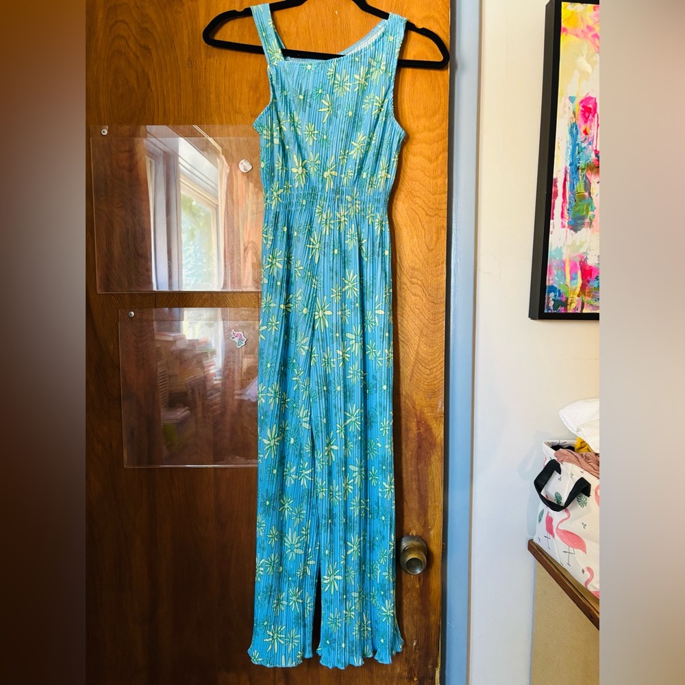 Zara Light Blue Floral JUMPSUIT/ROMPER